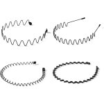 4 pcs serre tete femme, serre tete homme, bandeaux onduls unisexes, antidrapant hoop band convient ...
