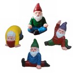 4 pices ornements de nains de yoga miniatures de jardin en rsine, ornements de nains de nains de statue ...