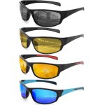 4 pices lunettes de soleil homme femme sport, lunette velo homme, protection uv400 pour la course a ...