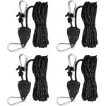 4 pieces reflective tent rope, 5 m lightweight camping rope, 4 mm pulley ratchet hook, tent guy rope ...