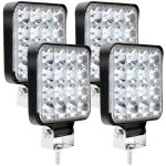 4 x phare de travail led 12v 24v feu de travail 16 led 48w, lumires de travail hors route profondeur ...