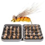 40 pices / bote de pche a la mouche sche leurre mouches sches hameons de pche leurres noir marron ...