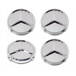 4pcs bouchon de jante 75mm star benz logo argent cache moyeu emblme pour mercedes c
