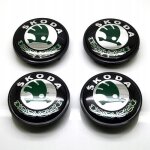 4pcs caches moyeu centre roue 56mm skoda vert logo enjoliveur