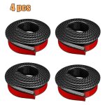 4pcs carbon black a 2x / 4x1. 5mx3. 8cm caoutchouc voiture anti collision garde boue garniture passage ...