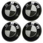 4pcs logo bmw 68mm centre de roue cache moyeu jante fibre de carbone noir gris insigne 4pcs logo bmw 68mm centre de roue cache moyeu jante fibre de carbone noir gris insigne