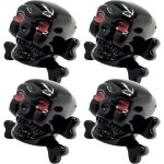 4x bouchon de valve capuchon forme t�te croix os skull plastique schrader pneu v�lo moto auto voiture ...