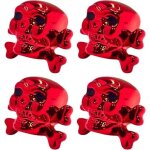 4x bouchon de valve capuchon forme t�te croix os skull plastique schrader pneu v�lo moto auto voiture ...