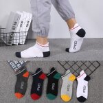 5 chaussettes de sport paires / lot coton pour hommes, chaussettes respirantes a tube court de cyclisme ...