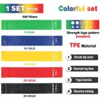 5 pcs [1 set] gym fitness bandes de rsistance portable fitness equipement dentranement yoga elastique ...