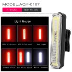 5 rouge blanc - feu arrire de bicyclette etanche, rechargeable par usb, feu arrire de bicyclette, lumire ...