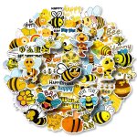 50 autocollants de les abeilles mignons autocollants kawaii etanches en vinyle stickers de les abeilles ...