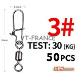 50 emerillon agrafe inox pour la peche