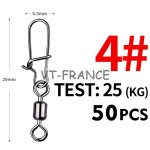50 emerillon agrafe inox pour la peche