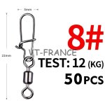 50 emerillon agrafe inox pour la peche