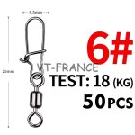 50 emerillon agrafe inox pour la peche