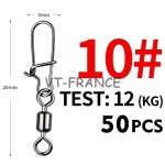 50 emerillon agrafe inox pour la peche