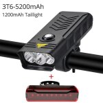 5200mah avec arrière - lampe frontale de vélo rechargeable usb, 10000 lumens, 5t6, puissante lampe torche ... 5200mah avec arrière - lampe frontale de vélo rechargeable usb, 10000 lumens, 5t6, puissante lampe torche ...