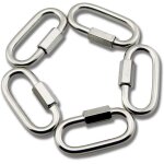 5pcs m6 maillon rapide en acier inoxydable d forme mousqueton maillons de cha�ne