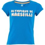 6 ans - t - shirt fille - olympique de marseille - om - manches courtes - coton - bleu