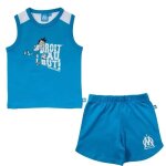 6 mois - d�bardeur + short b�b� - olympique de marseille - collection officielle - bleu - gar�on - coton ...