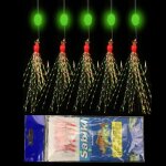 6 pi�ces / ensemble 7g long fil leurre app�t mer lumineux p�che leurres ligne cha�ne attirail accessoire ...
