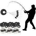 600 pi�ces p�che bobber bouchon, 6 en 1 caoutchouc arr�t de bouchons p�che, stop fil peche avec taille ...