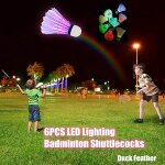 6pcs led volants de badminton eclairage birdies incandescent sports de plein air equipement de fitness ...