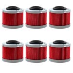 6pcs oil filter - filtre a huile pour moto, pour aprilia 4 / 6 125 planchers abbones, filet lger, 1 ...