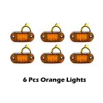 6pcs yellow feux signalisation latraux a 2 led, feu arrire a diode, accessoires pour remorque, voiture, ...