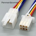 6pin female male 1 pc with 15cm 18awg c�blage de connecteur de voiture de moto, manchon en caoutchouc ...