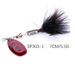 7cm5. 5g mtal rotatif sequin engins de pche color plume crochet sequin leurre leurre - j112