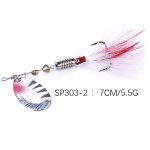 7cm5. 5g mtal rotatif sequin engins de pche color plume crochet sequin leurre leurre - j290