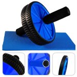 Ab roller avec tapis pour genoux, roue abdominale, bleu, charge maximale: 100 kg