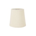 Abat - jour - rond - beige lin - pour lampe - base 10 cm - pince ampoule