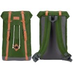 Abbey sac a dos scolaire - fermeture aimantee - cuir pu look vintage - 100 polyester 300x300d - vert