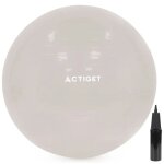 Actiget ballon de fitness 65 cm pour exercices de pilates et de yoga avec pompe, gymnastique, beige