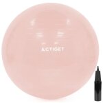 Actiget ballon de fitness 65 cm pour exercices de pilates et yoga avec pompe, gymnastique, rose poudr� ...