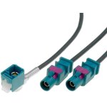 Adaptateur antenne fakra f coude / 2x fakra m - 0. 25m - vw mfd2 / rns - 300