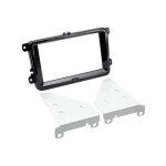 Adaptateur de fa�ade 2 - din pour seat / skoda / vw noir piano