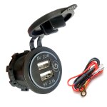 Adaptateur de prise de courant a double port usb 4, 2a avec interrupteur tactile, etanche, pour voiture, ...