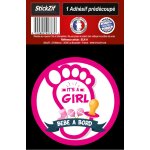 Adhesif pre decoupe bebe a bord - it's a girl x1 d8 cm