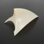 Aileron coiffe cr�te spoiler blanc adh�sif pour casque de moto cross enduro tt