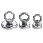 Aimant de r�cup�ration en n�odyme 20 / 25 / 40 mm de diam�tre avec corde de 10 m pour la p�che a la chasse ...