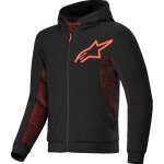 Alpinestars chrome air sport sweat a capuche zipp� de moto, noir - rouge, taille l pour hommes