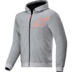 Alpinestars chrome v2 sport sweat a capuche zipp� de moto, gris - rouge, taille m pour hommes