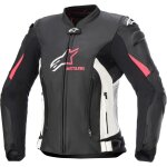 Alpinestars stella gp plus r v4 femmes moto cuir / textile, noir - blanc - rose, taille 46