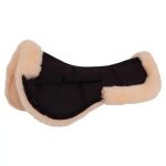 Amortisseur pour cheval anatomique en peau de mouton br equitation full mixte noir