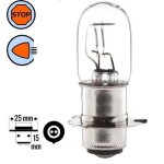 Ampoule 6v 25 / 25w px15d p22d t19 moto scooter mobylette feu phare avant projecteur feu stop arriere ...