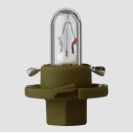 Ampoule avec culot en plastique olive 12v 1. 3w bx8. 4d flosser 479103 1 / 4 tour pour moto scooter quad ...